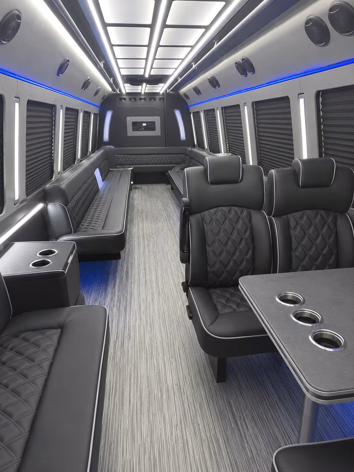 round rock 25 passenger party bus inside