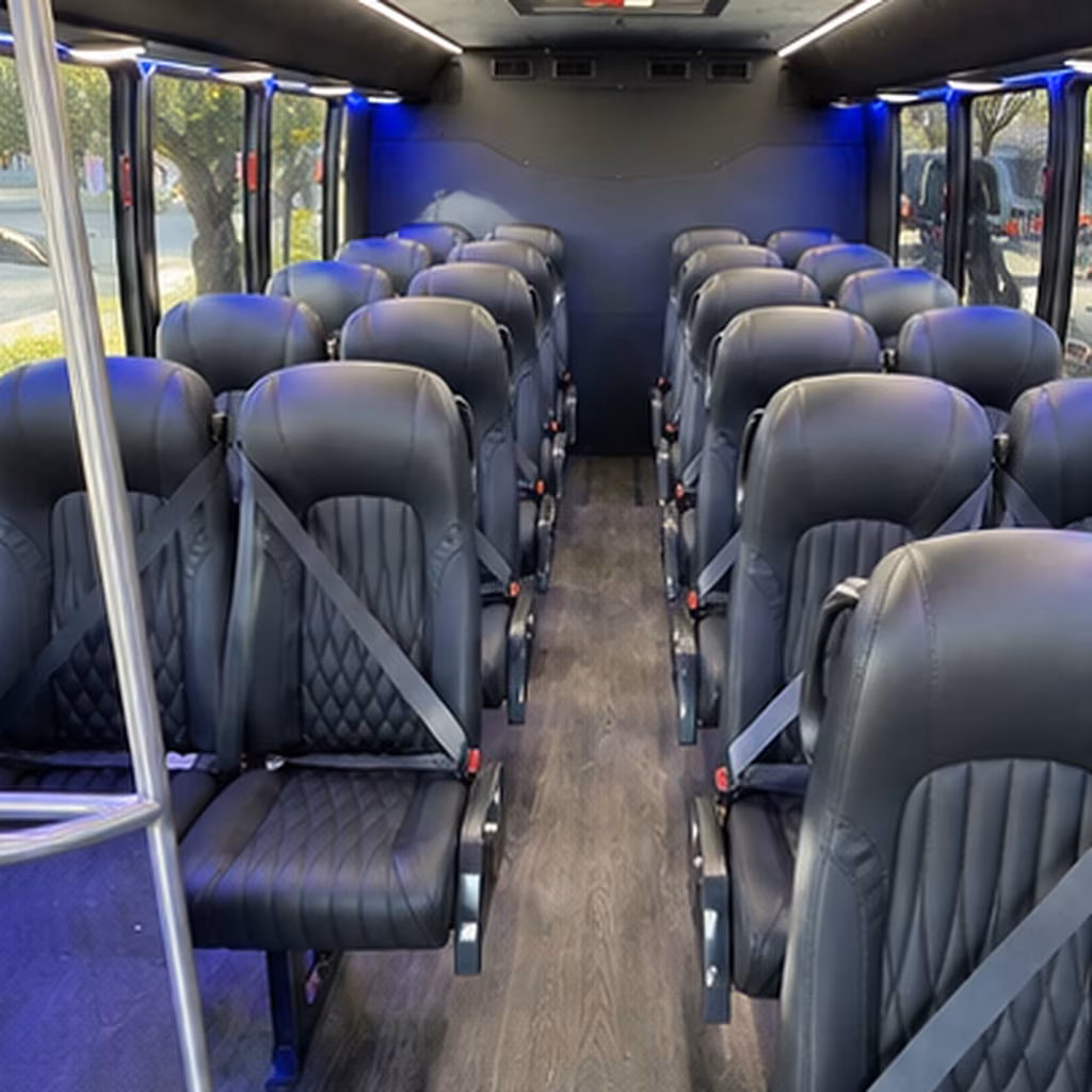 round rock 28 passenger minibus interior