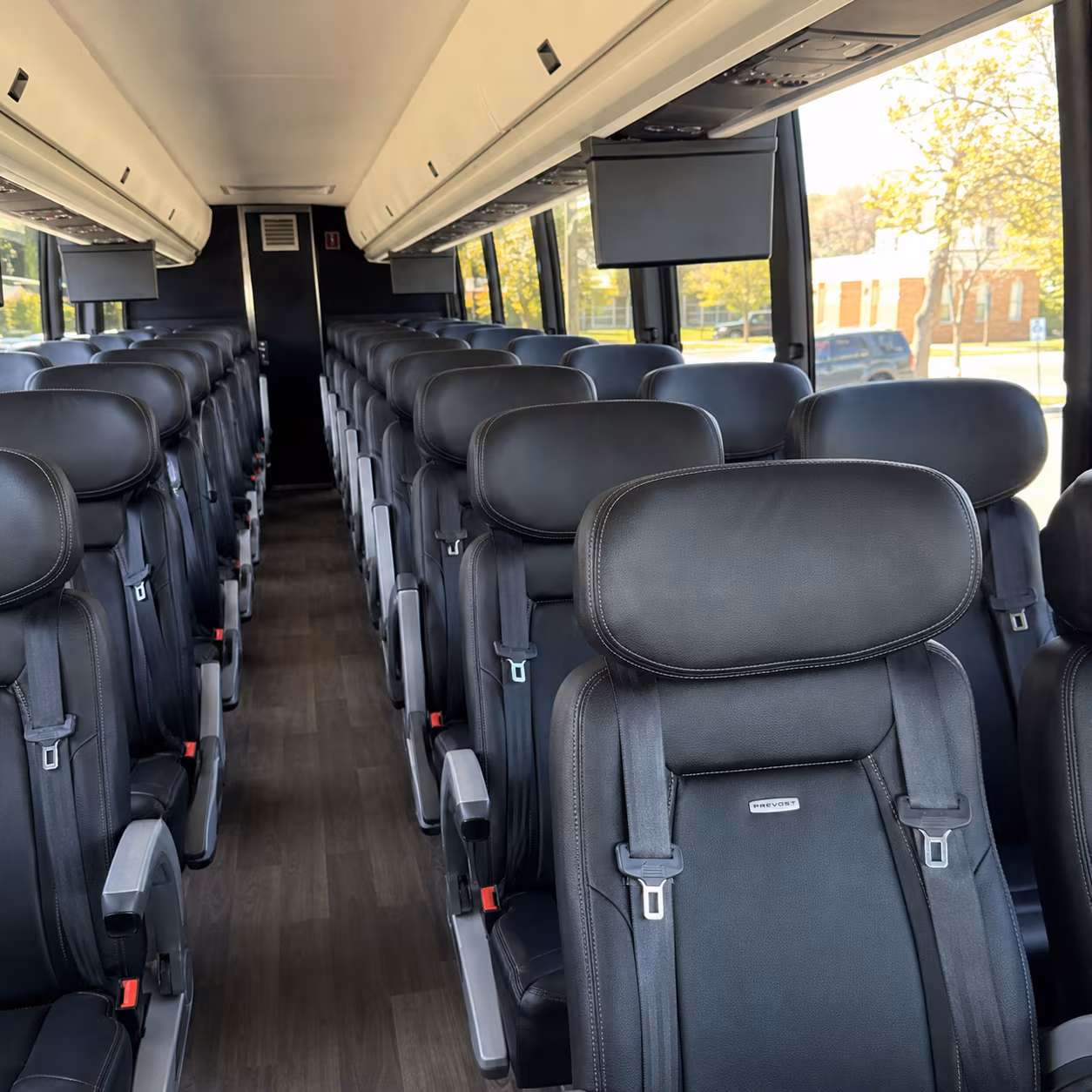round rock 45 passenger charter bus inside