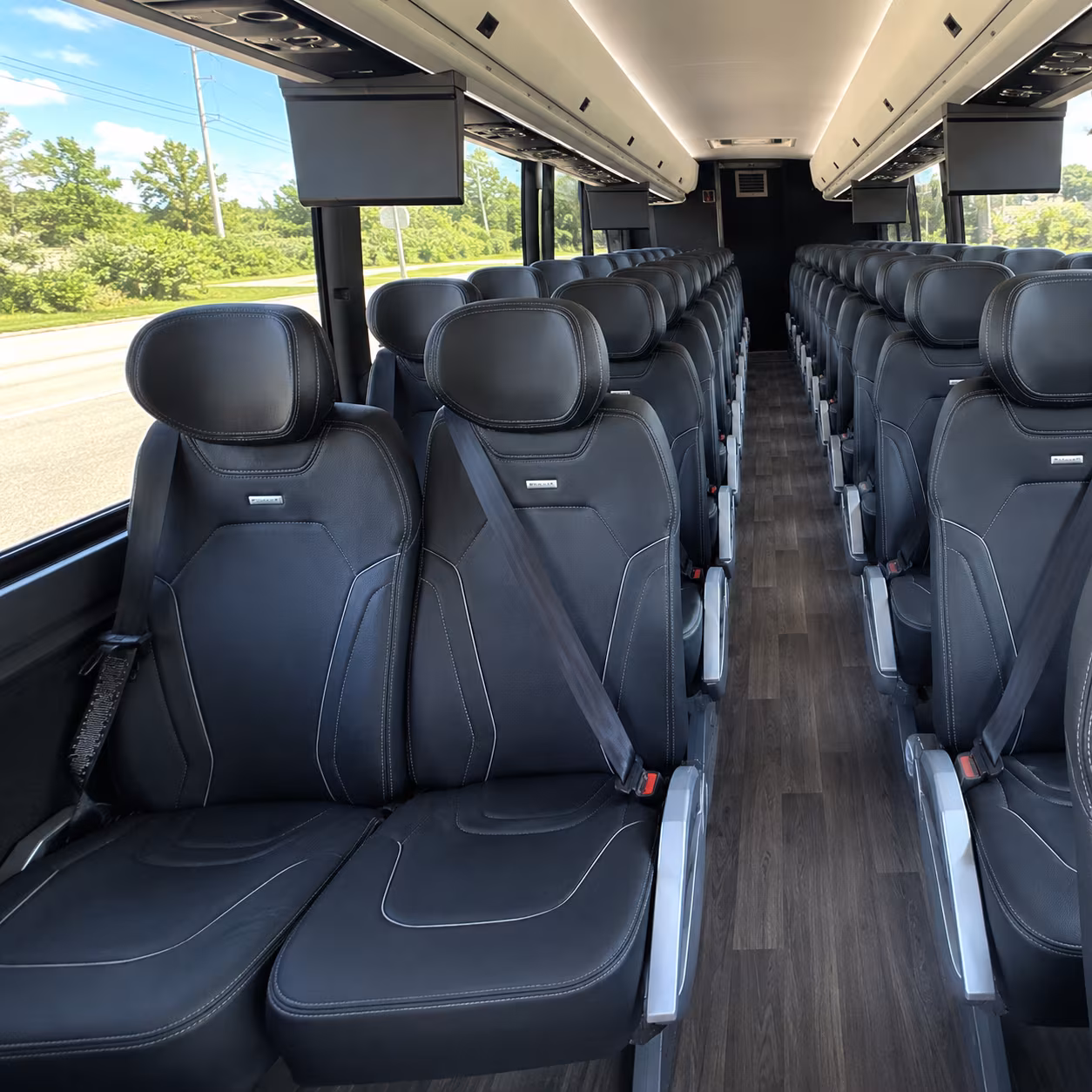round rock 47 passenger charter bus inside