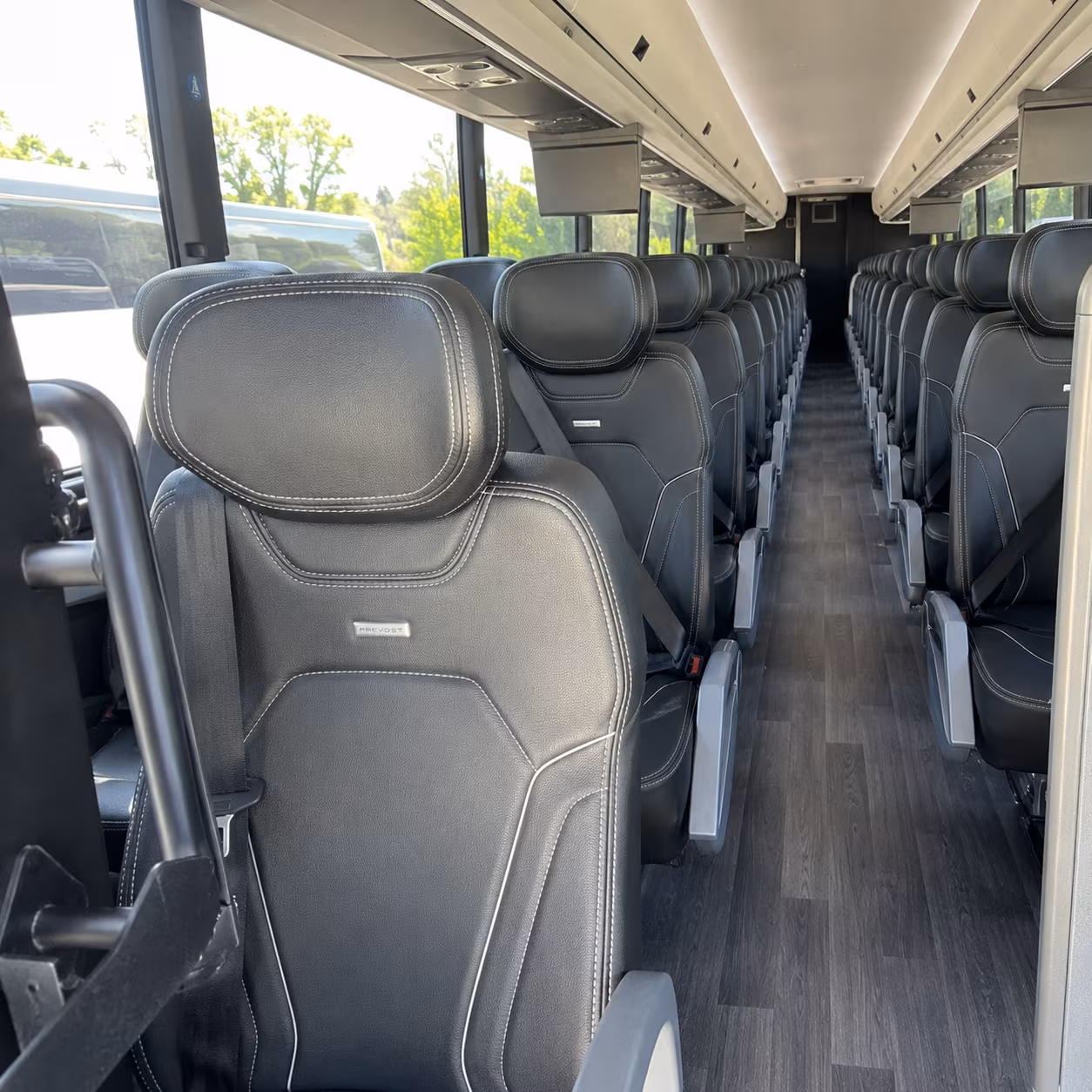 round rock 47 passenger charter bus interior