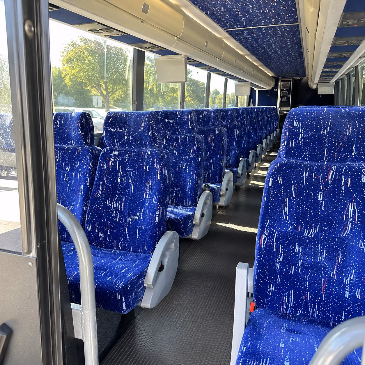 round rock 50 passenger charter bus inside