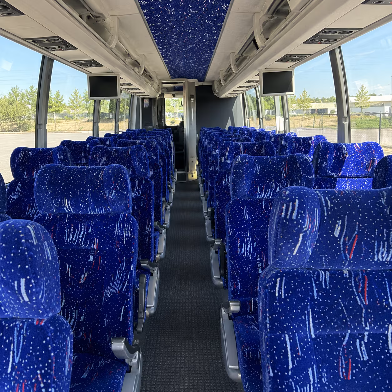round rock 54 passenger charter bus interior